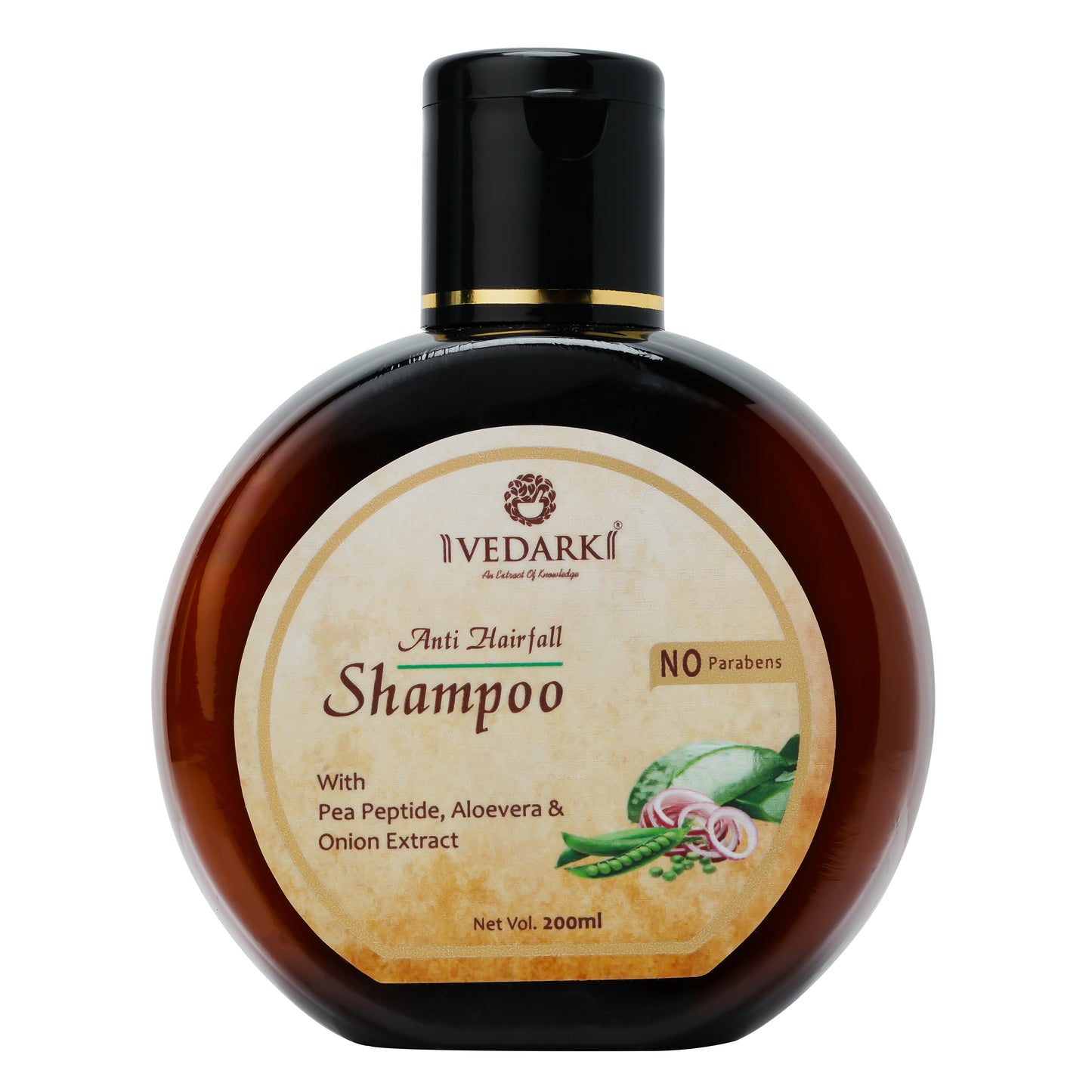vedark anti hairfall shampoo with pea peptide, aloe vera & onion extract | 200ml
