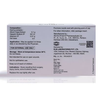 ScarCote Gel | Allium Cepa Extract, Heparin Sodium & Allantoin Gel | 15g