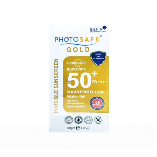 PHOTOSAFE GOLD Invisible Sunscreen Water Gel SPF 50 PA++++ – Broad Spectrum, Dry Touch, Water Resistant – 50g