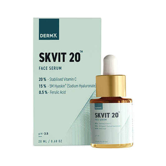 SKVIT 20™ Face Serum – 20% Stabilized Vitamin C, Hyaluronic Acid, Ferulic Acid | For Radiant & Hydrated Skin | 20ml

