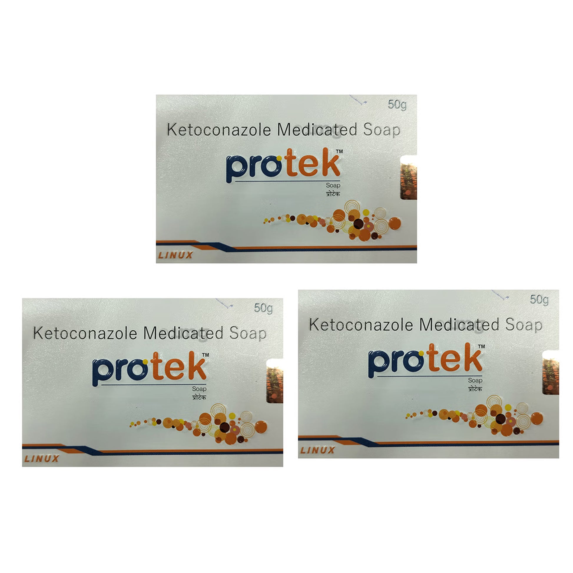 Protek Ketoconazole Medicated Soap – Pack of 3 (50 g each)