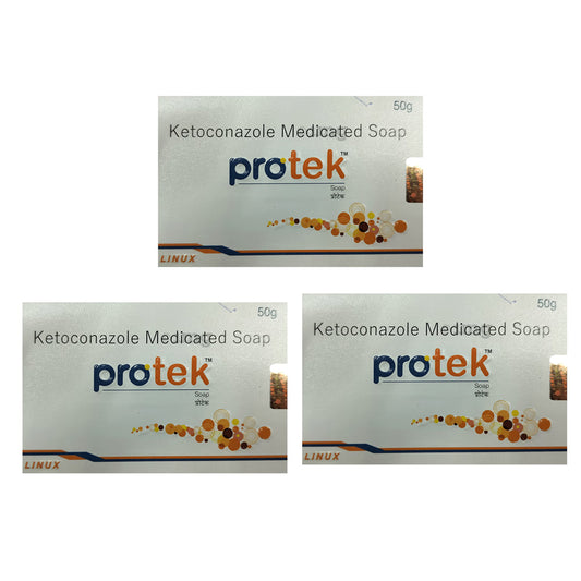 Protek Ketoconazole Medicated Soap – Pack of 3 (50 g each)