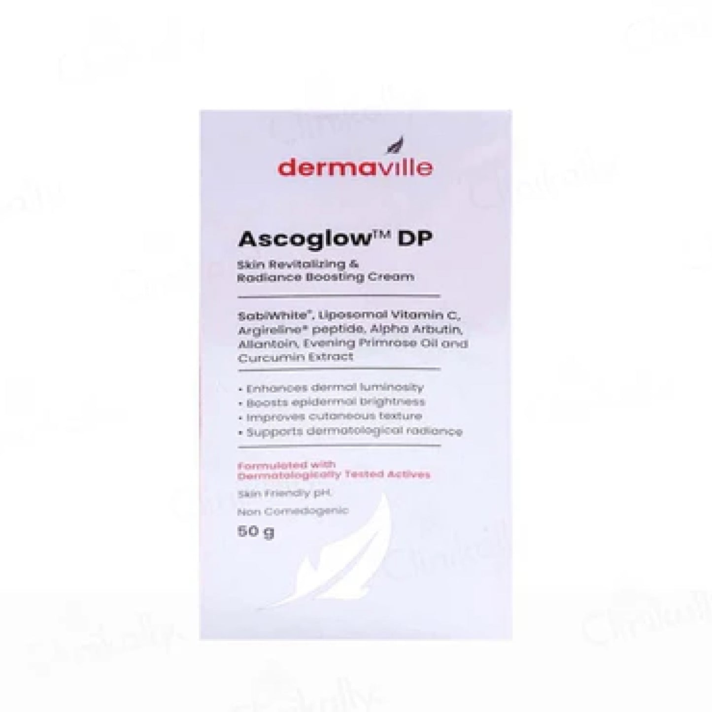 ascoglow™ dp radiance boosting cream with sabiwhite™, liposomal vitamin c, alpha arbutin & argireline