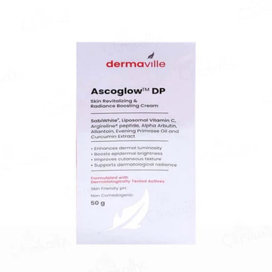 Ascoglow™ DP Radiance Boosting Cream with SabiWhite™, Liposomal Vitamin C, Alpha Arbutin & Argireline