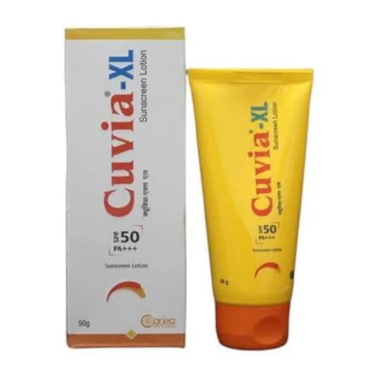 Cuvia-XL Sunscreen Lotion SPF 50 PA+++ | Broad Spectrum UVA & UVB Protection | Non-Comedogenic, Sweat-Resistant | 50g