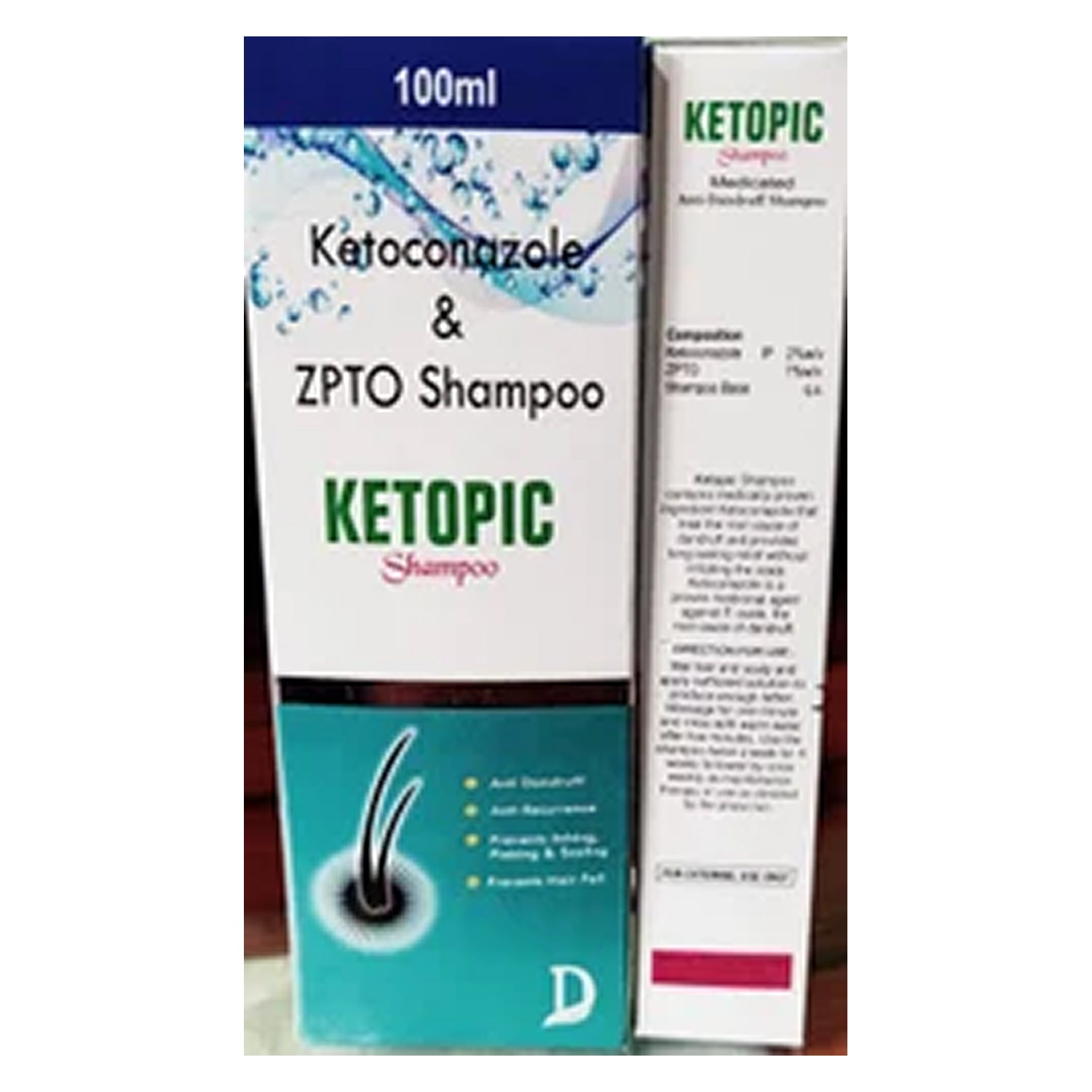 Ketopic Shampoo – Ketoconazole 2% & ZPTO 1% Anti-Dandruff Shampoo – 100 ml