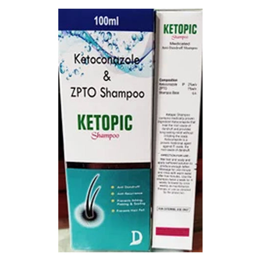 Ketopic Shampoo – Ketoconazole 2% & ZPTO 1% Anti-Dandruff Shampoo – 100 ml