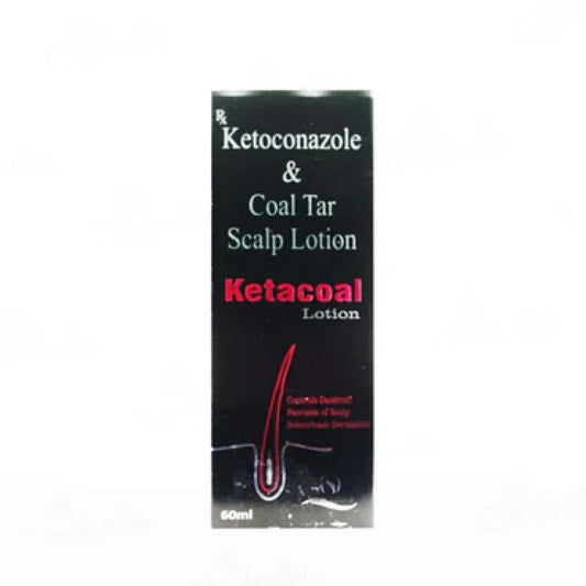 Ketacoal Scalp Lotion – Anti-Dandruff & Psoriasis Treatment with Ketoconazole & Coal Tar | 60ml