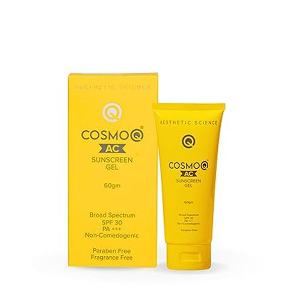 COSMOQ AC Sunscreen Gel SPF 30 PA+++ – Lightweight, Non-Comedogenic Sun ...