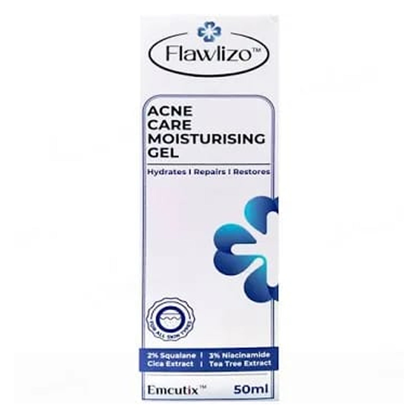 flawlizo™ acne care moisturising gel – hydrates, repairs & restores | 50ml