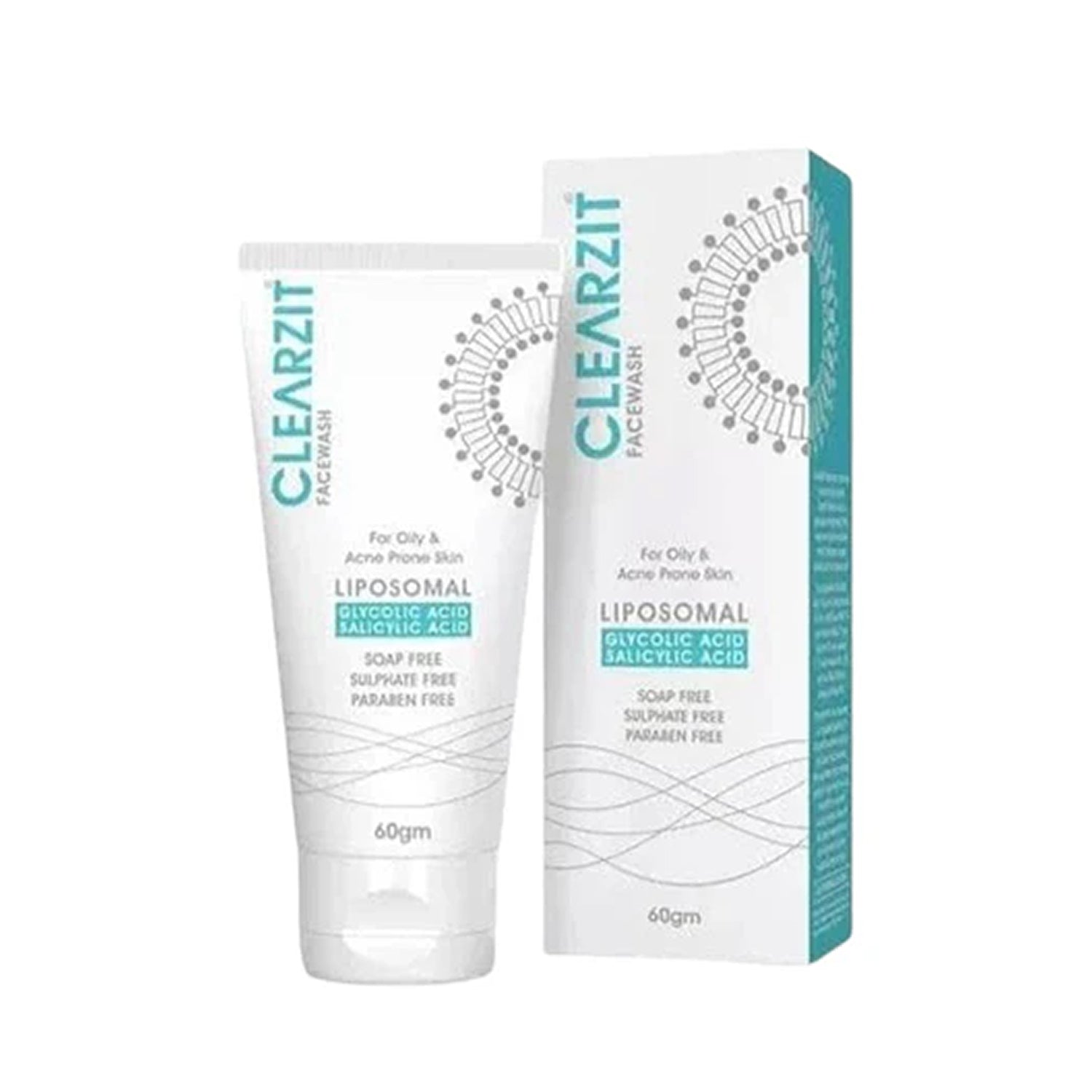Clearzit Facewash for Oily & Acne-Prone Skin | Glycolic & Salicylic Acid | 60gm