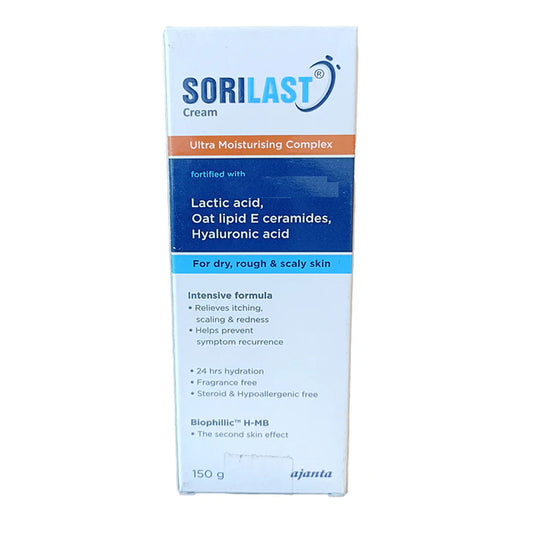 SORILAST Ultra Moisturising Cream | Lactic Acid, Ceramides & Hyaluronic Acid | For Dry, Rough & Scaly Skin | 100g
