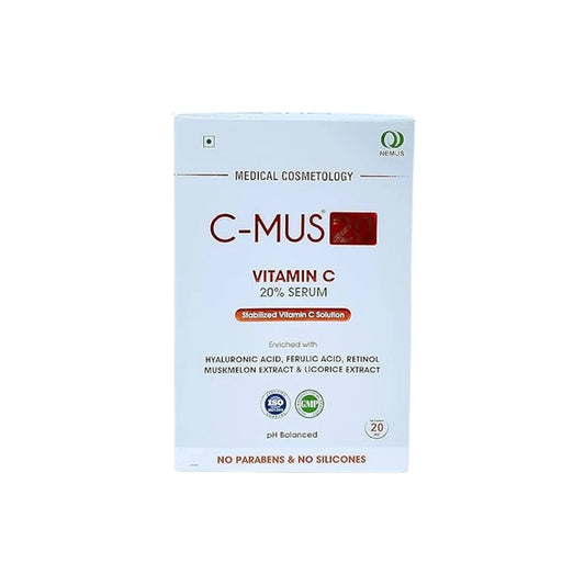 C-MUS Vitamin C 20% Serum | With Hyaluronic Acid, Ferulic Acid & Retinol | Brightening & Anti-Aging | 20ml