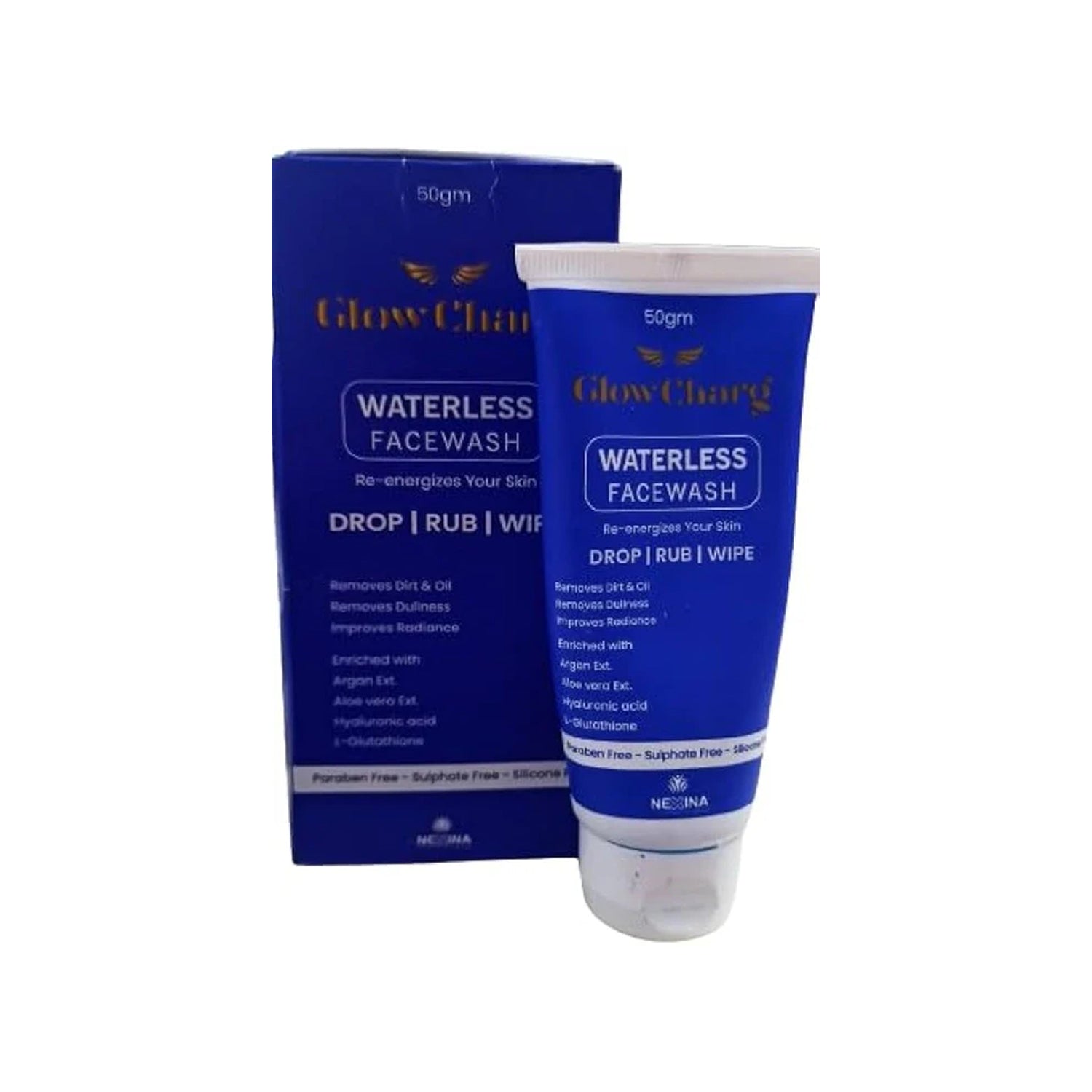 Glow Charg Waterless Facewash | No-Rinse Face Cleanser | Hydrating ...