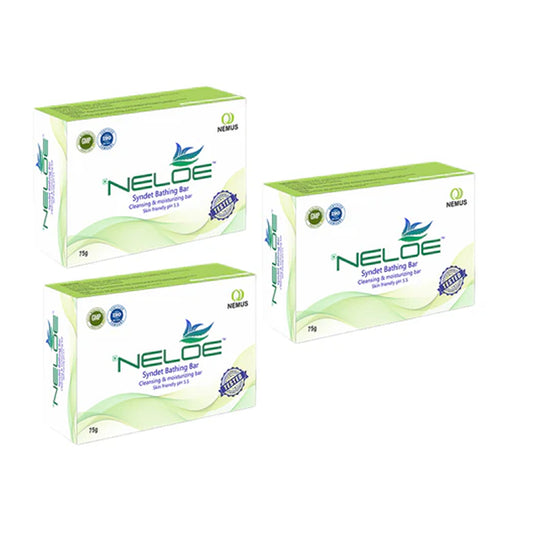 NELOE Syndet Bathing Bar – pH 5.5 Gentle Cleansing & Moisturizing Bar (75g X 3 )