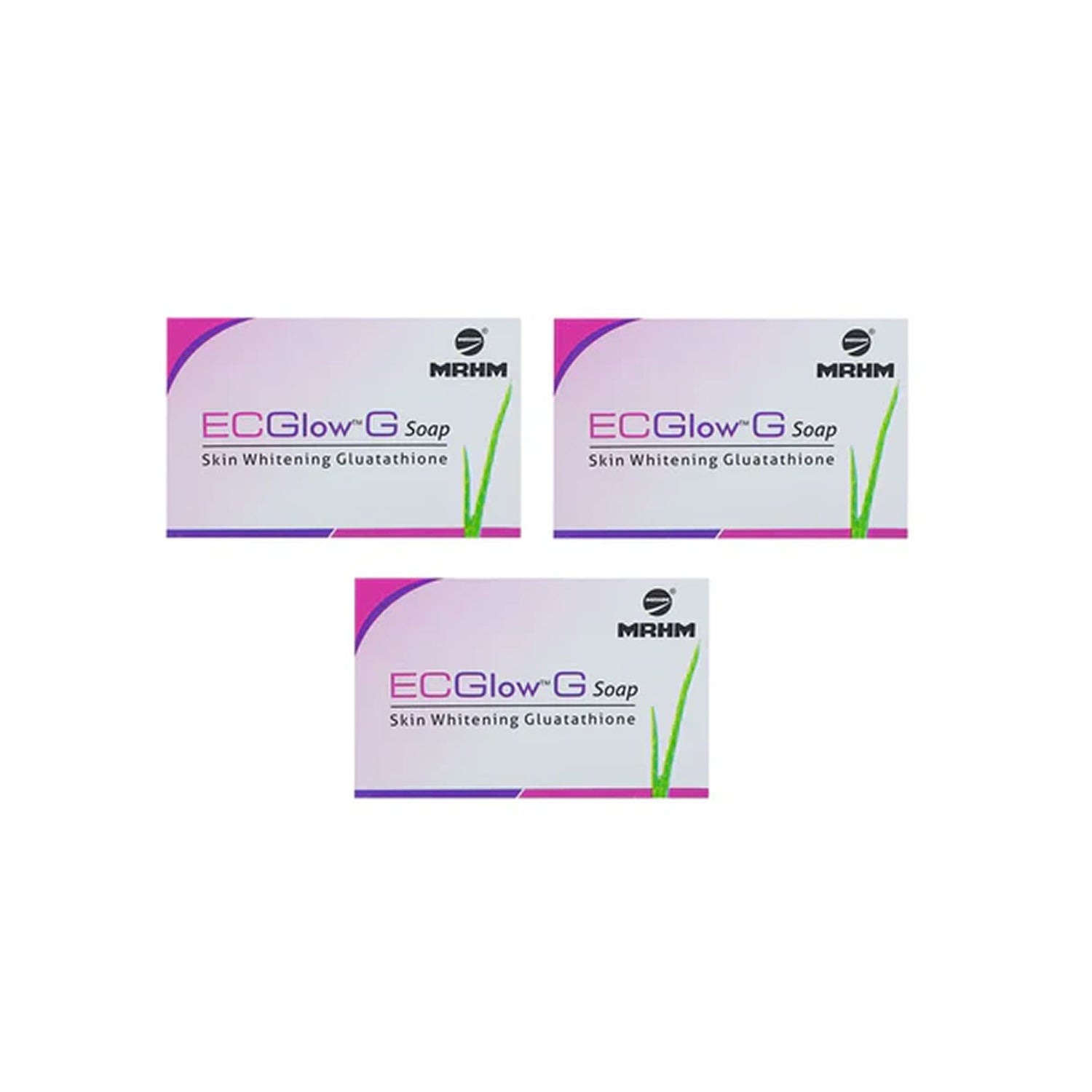 ECGlow™G Soap (Pack Of -3) with Glutathione | Enriched with Papaya, Aloe Vera & Mushroom Extract – 75g