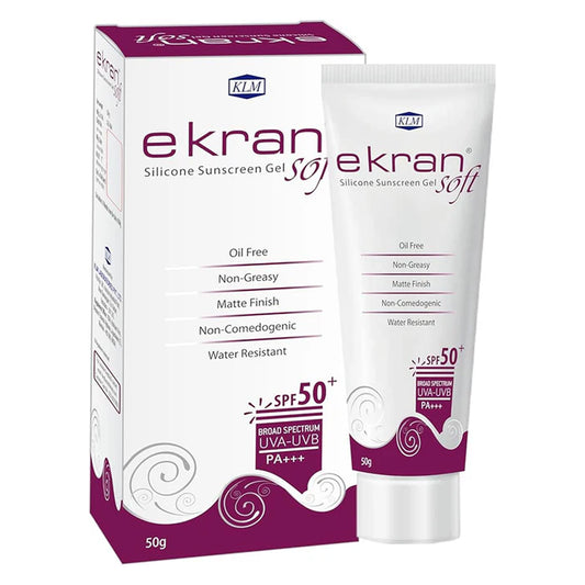 Ekran Silicone Sunscreen Gel SPF 50+ PA+++ | Oil-Free, Matte Finish, Broad Spectrum UVA/UVB Protection – (50g)