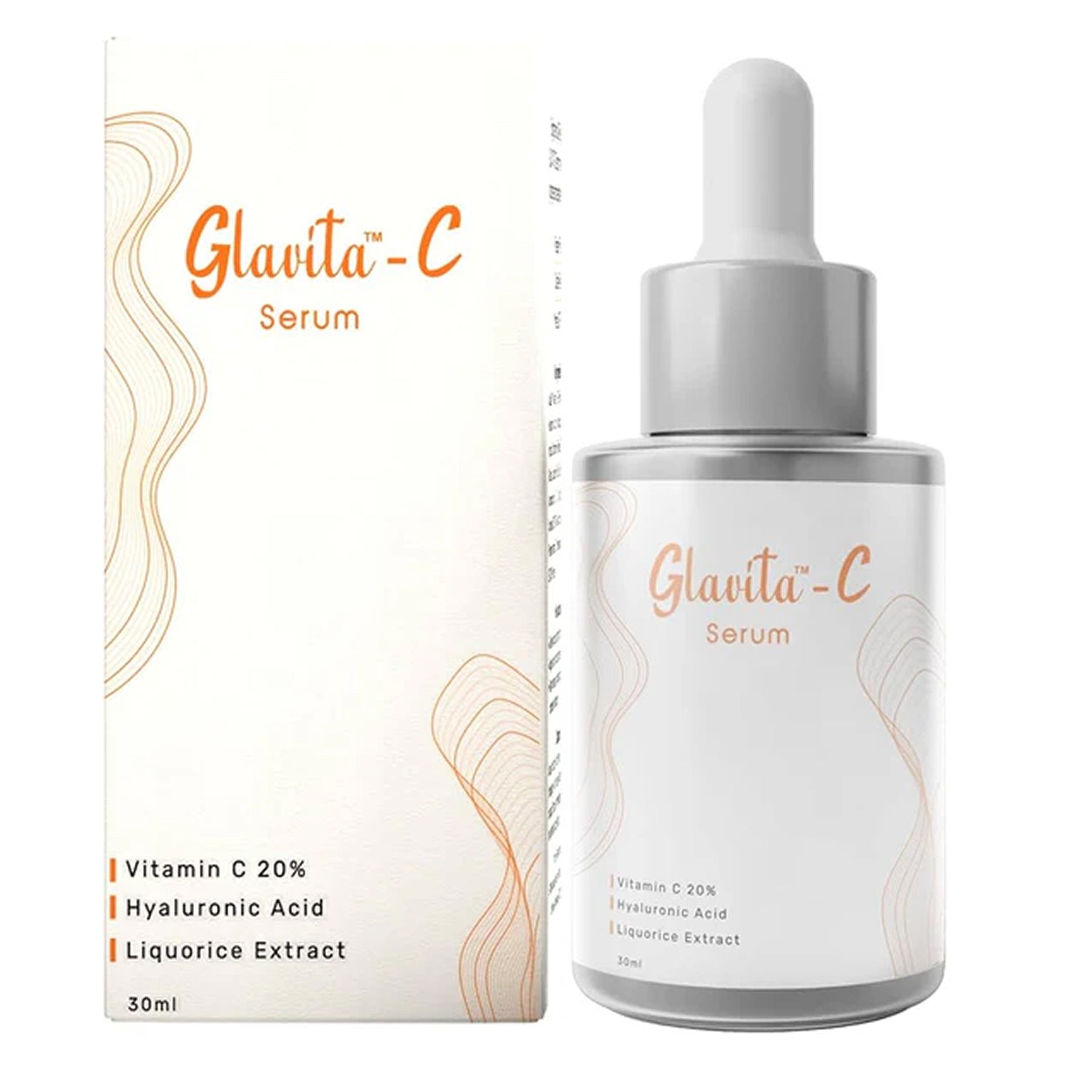 Glavita-C Face Serum with 20% Vitamin C, Hyaluronic Acid & Liquorice Extract – Skin Brightening & Hydrating Formula | 30ml