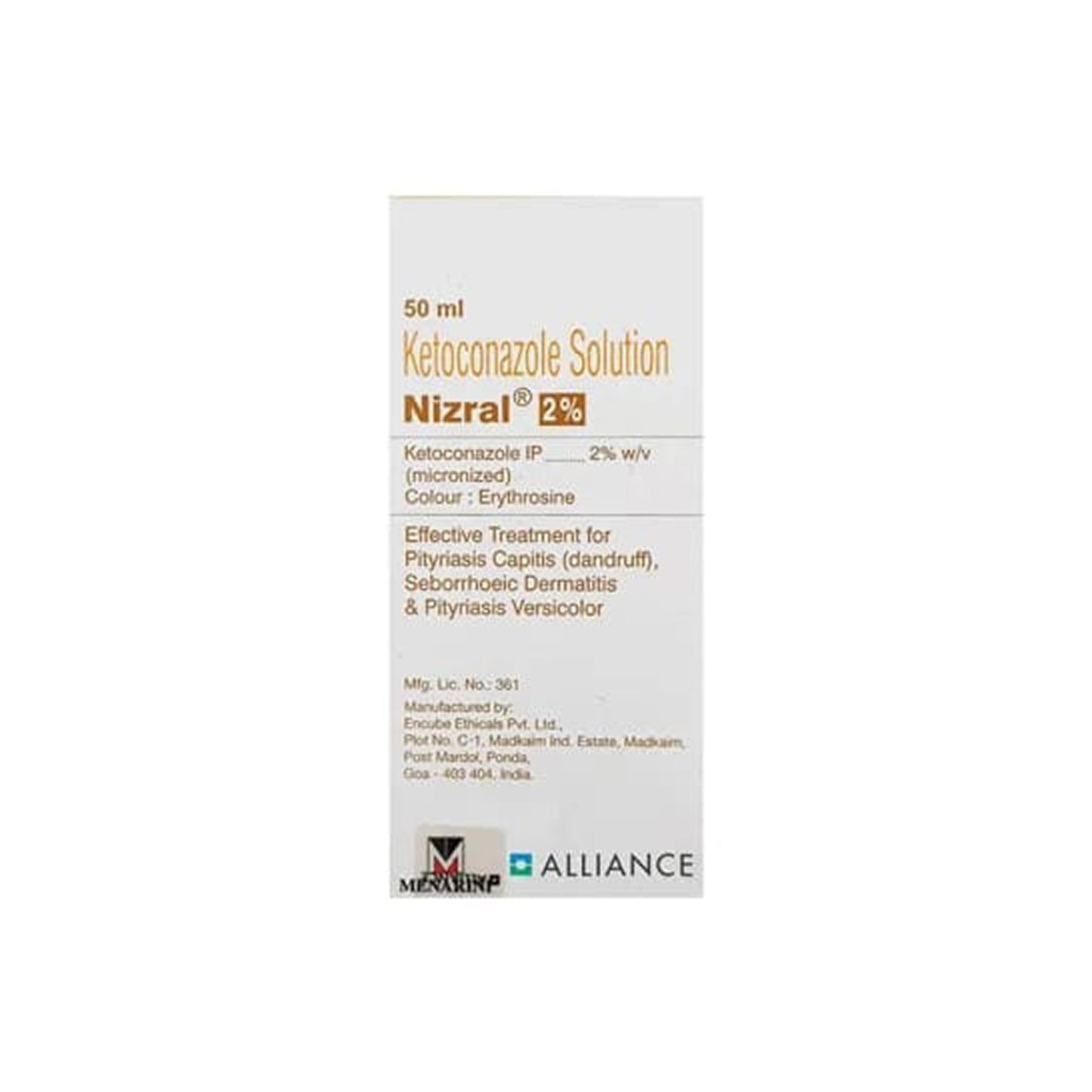 nizral® 2% ketoconazole solution – antifungal treatment for dandruff & seborrhoeic dermatitis – 50 ml