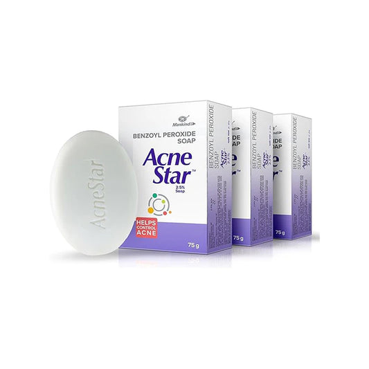 Acne Star™ Benzoyl Peroxide Soap – 2.5% – 75g ( Pack Of - 3 )