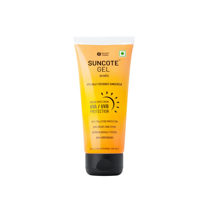 SUNCOTE™ Gel Sunscreen SPF 30 – Broad Spectrum UVA/UVB Protection | Non-Greasy, Non-Sticky | 100g | Curatio