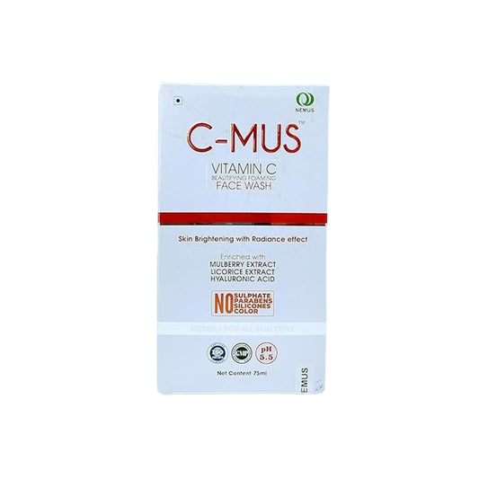 C-MUS Vitamin C Beautifying Foaming Face Wash | Radiant Skin | Sulphate & Paraben Free | 75ml