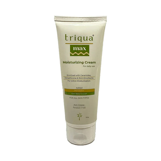 Triqua Max Moisturizing Cream | With Ceramides, Dimethicone & Pentavitin | 24-Hour Hydration | 100g