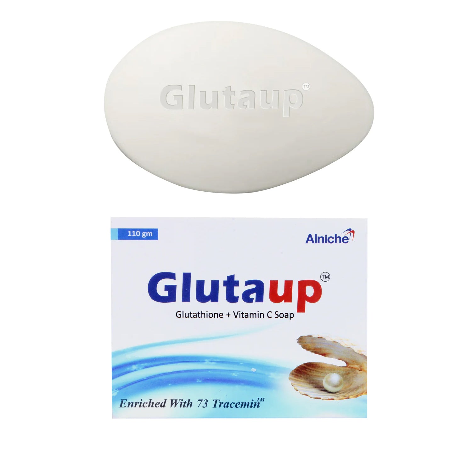 Glutaup Glutathione & Vitamin C Soap 110g with Aloe Vera Extract | Skin Brightening & Cleansing Bar | For Face & Body