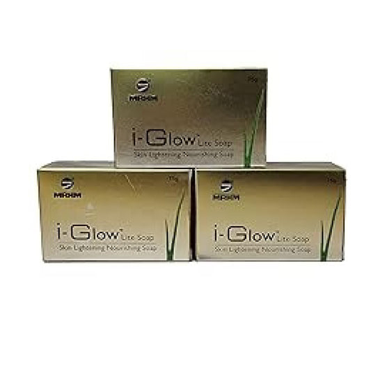 i-Glow Lite Skin Lightening & Nourishing Soap(Pack Of - 3) | With Papaya, Aloe Vera & Mushroom Extract | For Smooth, Even-Toned Skin – 75g