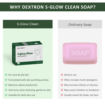 Glutathione S-Glow Clean Soap Face Acne & Oily Skin 