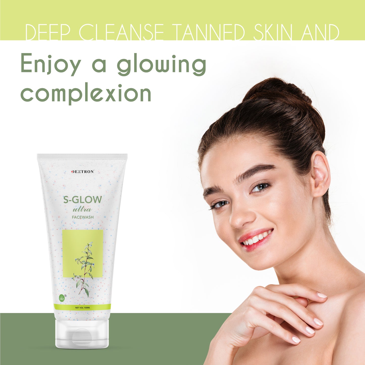 s-glow ultra facewash – oil-free skin rejuvenating cleanser with glycolic acid, salicylic acid, vitamin e & pine bark extract – 100ml