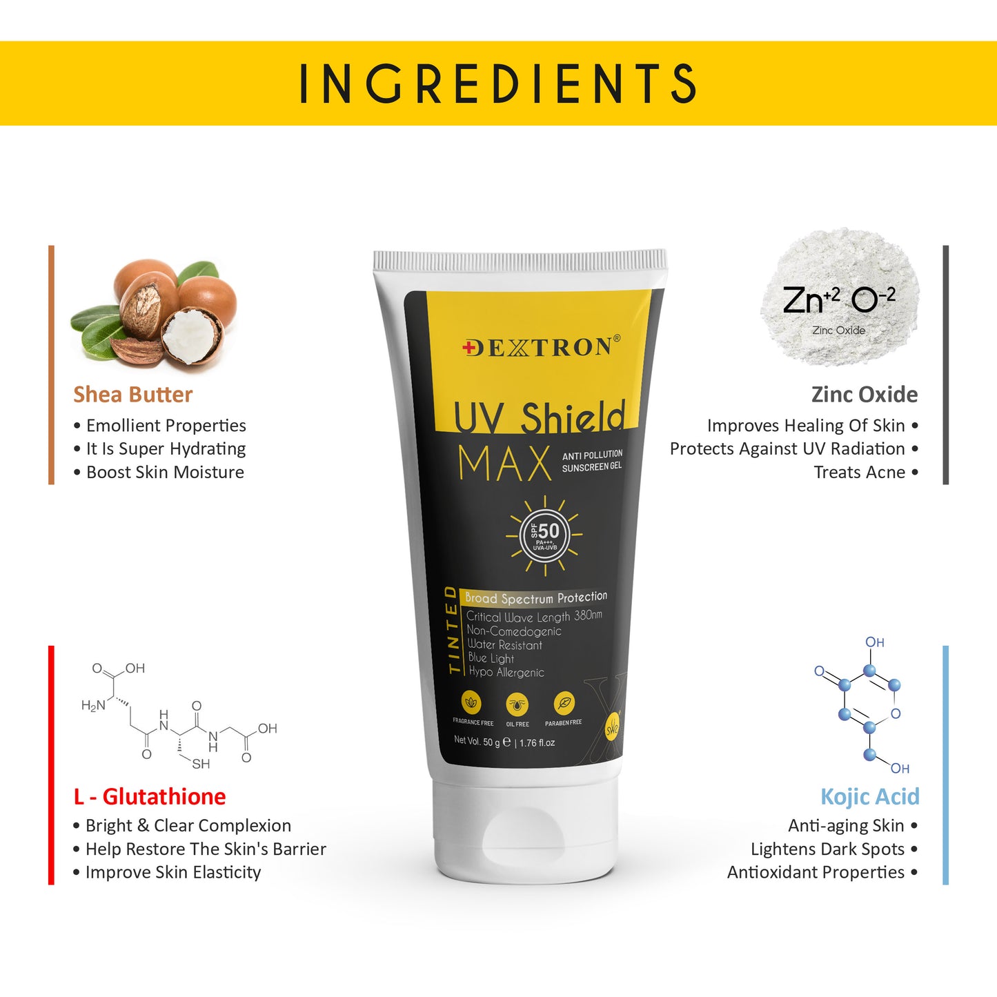 uv shield max anti-pollution sunscreen gel spf 50