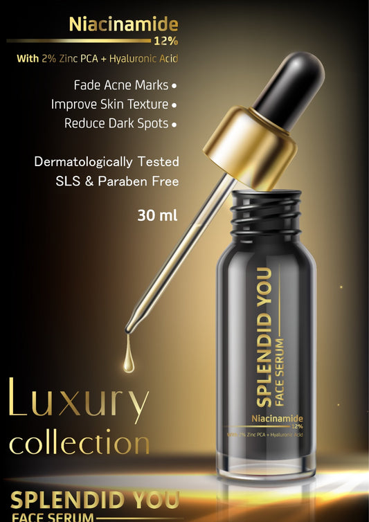 Splendid You Face Serum – 12% Niacinamide with Zinc PCA & Hyaluronic Acid (30ml)
