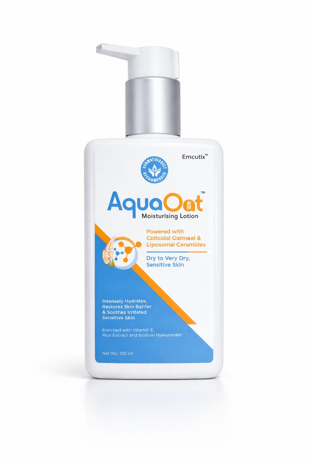 aquaoat moisturising lotion 250ml with colloidal oatmeal & ceramides for dry to very dry sensitive skin
