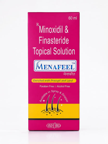 Menafeel Minoxidil & Finasteride Topical Solution 60 ml | Enriched with Procapil & Lipid | Paraben Free & Alcohol Free