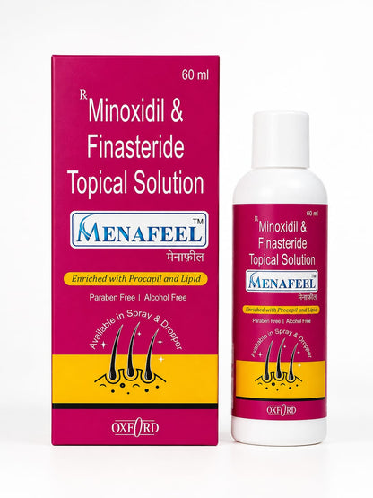 Menafeel Minoxidil & Finasteride Topical Solution 60 ml | Enriched with Procapil & Lipid | Paraben Free & Alcohol Free