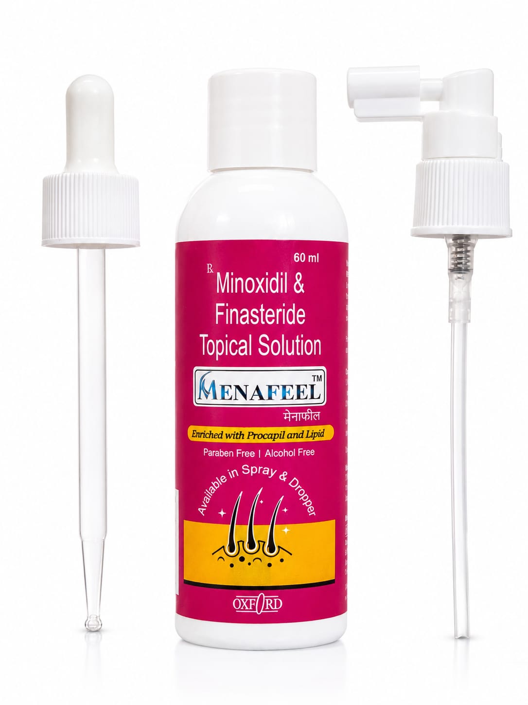 menafeel minoxidil & finasteride topical solution 60 ml | enriched with procapil & lipid | paraben free & alcohol free