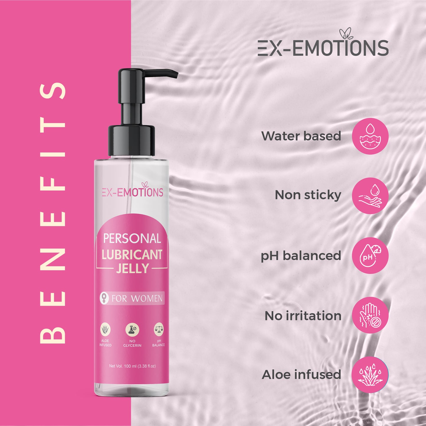 personal lubricant jelly for women| glycerin-free | aloe vera infused | balanced ph | 100ml (copy)