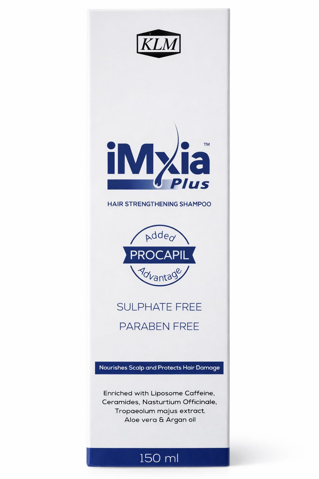 imxia plus hair strengthening shampoo with procapil | anti hair fall shampoo | sulphate & paraben free | nourishing scalp care | 150ml