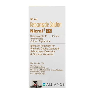 Nizral® 2% Ketoconazole Solution – Antifungal Treatment for Dandruff & Seborrhoeic Dermatitis – 50 ml