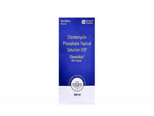 Clinmiskin® Mist Spray | Clindamycin Phosphate Topical Solution USP | Anti-Acne Spray | 100 ml