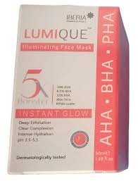 LUMIQUE™ Illuminating Face Mask – AHA, BHA & PHA Booster with Aloe Vera & Bifida Lysate (50 ml)