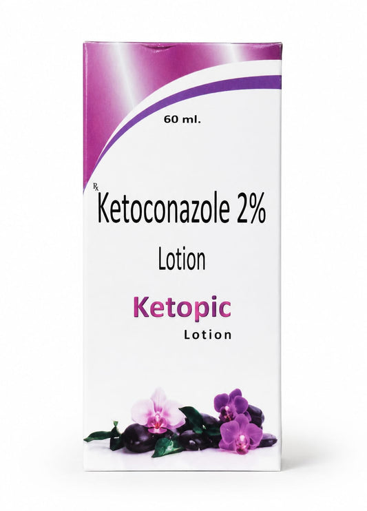 Ketopic Lotion – Pack Of - 2 Ketoconazole 2% w/v Antifungal Lotion with Conditioner Base | 60 ml