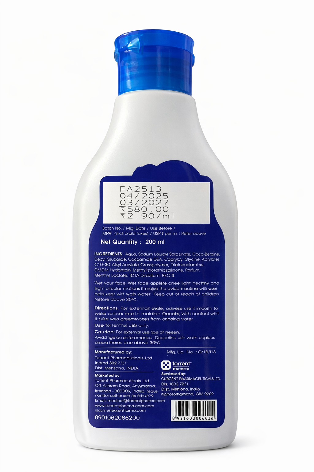 fash x gel face wash – gentle cleansing gel with sulfate-free surfactants