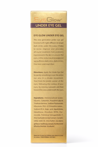 Eye Glow Under Eye Gel | Nano Technology | Targets Dark Circles, Puffiness & Fine Lines | 20g