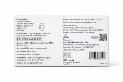 ScarCote Gel | Allium Cepa Extract, Heparin Sodium & Allantoin Gel | 15g