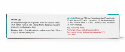 i-Glow Gel – Skin Rejuvenating & Anti-Pigmentation Gel with Glycolic Acid, Kojic Acid & Aloe Vera | 20g