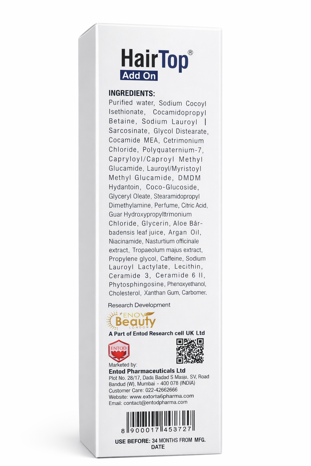 hairtop™ add on hair strengthening shampoo – sulphate & paraben free