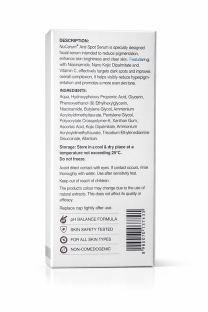 NuCerum Anti Spot Serum 30ml | Dark Spot Remover | Skin Brightening & Pigmentation Treatment