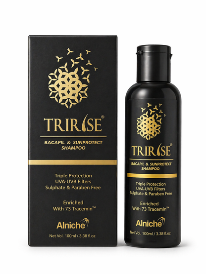 Tririse Shampoo Baicapil & SunProtect Formula Triple Protection | Sulphate & Paraben Free | Enriched with 73 Tracemin™ 100ml
